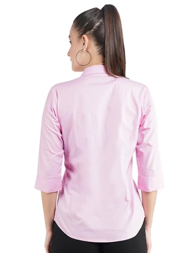 Image of Skyla Women's Cotton Rich Formal Shirt | 3 /4 Sleeve Office Wear | Regular Fit Business Casual Workwear