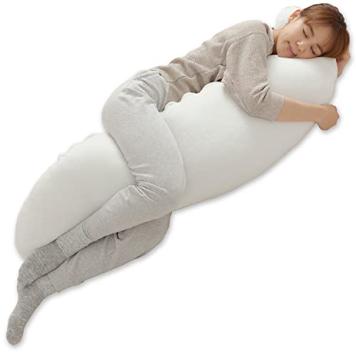 ナイスデイ 抱き枕 アイボリー 50×160cm mofua ヒートウォーム 発熱 +2℃ 60182308