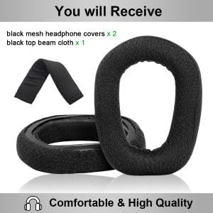 Image of ZORBES 2PCS Replacement Earpads for Logitech G435 Lightspeed Wireless Gaming Headphones with 1PCS Headband Cushion, Ear Pads Cushions with Durable Mesh Fabric, High-Density Foam