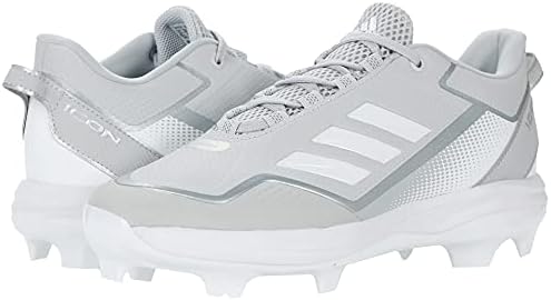 adidas Men's Icon 7 TPU Baseball Shoe, Team Light Grey/Silver Metallic/White, 9.5 | Image 3