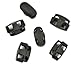 Cosmos (Leaf) 6 PCS Leaf Pattern Black Double Cord Stops Sliding Shoelace Lock Replacements for Triathlon + Free Cosmos Cable Tie
