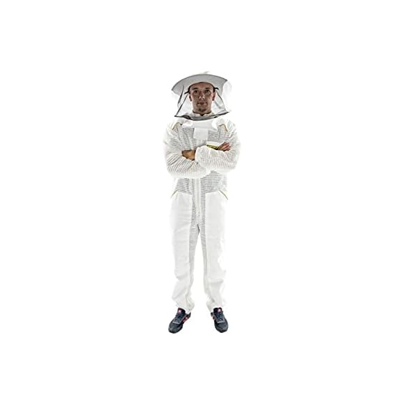 LYSON Imkeranzug aus Mesh und Baumwolle Imkeroverall mit abnehmbarem Hut belüftet Imkerbekleidung, Imkerjacke mit…