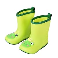 ENEN Rain Boots for Kids Girls and Boy, Rain Boots Toddler 1-9yrs Unisex Children Wellies Waterproof Non-Slip Rubber Gripped Sole for Spring Summer, School, Outdoors (Green Frog,12)