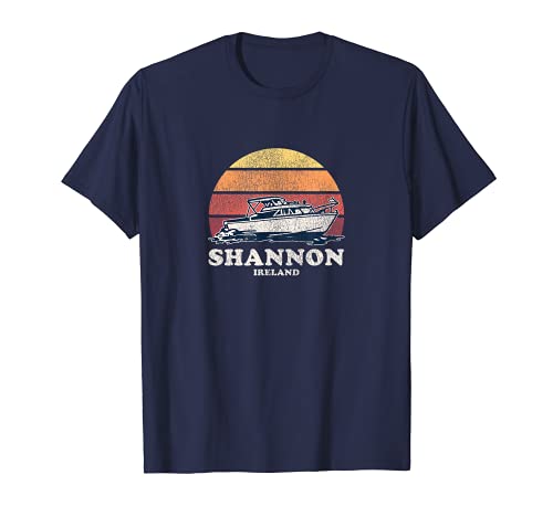 Shannon Irlanda Vintage Boating 70s Retro Boat Design Camiseta