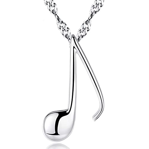Cadeaux de musique pour femme : collier note de musique en argent pour mélomane