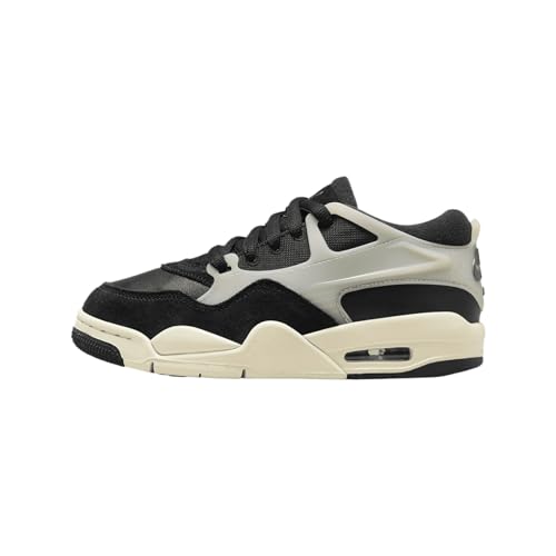 Air Jordan 4RM Big Kids' Shoes (FQ7938-006, Black/Sail/Coconut Milk/Gym Red) Size 3.5