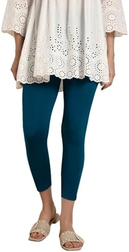 TWIN BIRDS Viscose Elastane Stretch Leggings for Women | Mid Rise Skinny Fit, High Ankle & 7/8 Cropped Length Active Legging