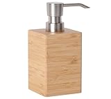 Clasin Home Bamboo Soap Dispenser with Anti-Slip Pads and Stylish Horizontal Wood Grain, Hand...