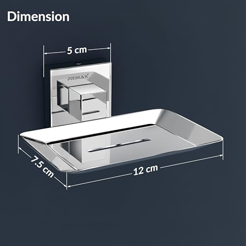 Image of Plantex (Primax) Aqua Heavy-Duty Stainless Steel Soap Holder for Bathroom /Soap Dish /Soap Stand /Bathroom Accessories - (Chrome)