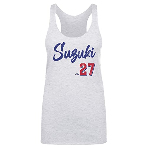 500 LEVEL Seiya Suzuki Women's Tank Top (XX-Large, Tri Ash) - Seiya Suzuki Chicago Script