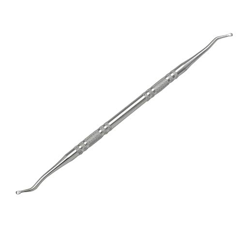 1PC Professional Stainless Steel Nail Groove Pick Dirt Edge Ingrown Toe Remover Pusher with Non Slip Hand Shank Dual End Cuticle Trimmer Ditch Paronychia Cleaning Shovel Scraper Nail Care Art Tools