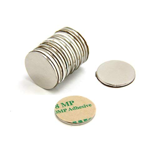 First4magnets - 4 Magneti Al Neodimio N42 Autoadesivi, 20x1,5mm, Forza 2kg
