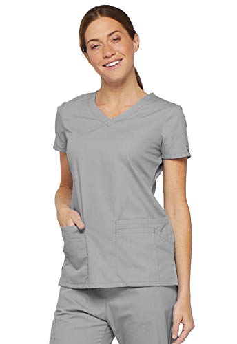 Image of Dickies Women's Jr. Fit V-Neck Scrub Top Multiple Patch Pockets