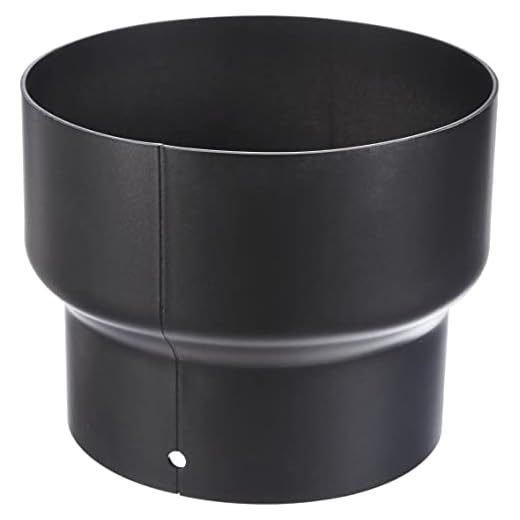 Kamino-Flam Reducción para Tubo de Estufa Ø 150/130 mm, Reductor de Tubo de Chimenea de Acero con revestimiento Senotherm, aprox. 2 mm de grosor, Negro