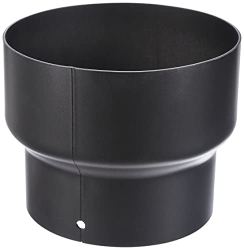 Kamino-Flam Reducción para Tubo de Estufa Ø 150/130 mm, Reductor de Tubo de Chimenea de Acero con revestimiento Senotherm, aprox. 2 mm de grosor, Negro