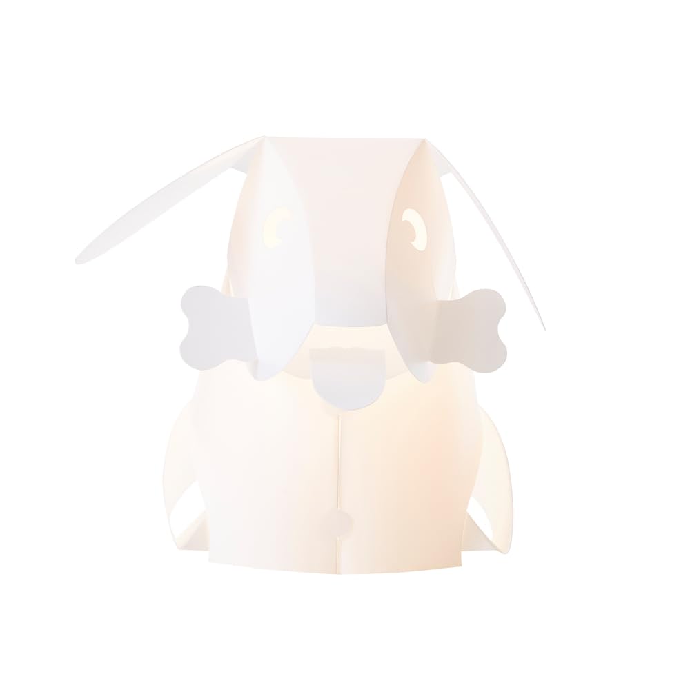 LITECRAFT Glow Table Lamp Dog Origami Style Children's Bedside LED Light - White