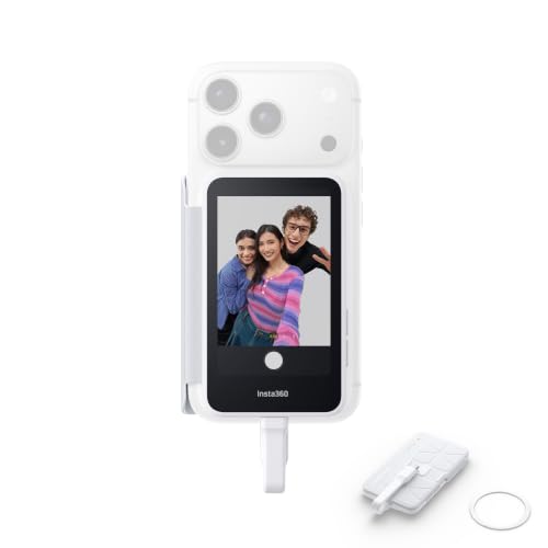 Image of Insta360 Snap Selfie Screen - 4K Magnetic Selfie Monitor Screen for Selfie, Vlogging, Compaitble with iPhone 15 /16 /17 Pro, Touchscreen Control, Wired Instant Connection (Without Light)