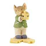 Enesco Tails wth Heart Mouse Holding Jigsaw Puzzle Piece Miniature Figurine, 2 Inch, Multicolor
