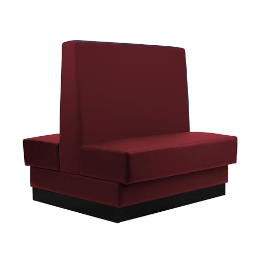 Image of FDP Pro Series Double-Sided Restaurant Booth - Burgundy, 15427-BY