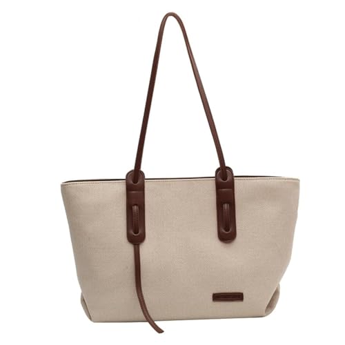 Image of APROFAMILY Simple Large Shoulder Tote Bag For Women Seoul Gangnam Style Light Shopper Bag Purse Travel Tote Clutch Bag School Hobo Shoulder Bags (Brown)