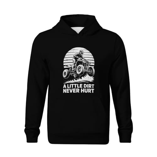 Kids Vintage Quad Bike A Little Dirt Never Hurt Boys Girls Lightweight Kangaroo Pocket Fleece Hoodies2