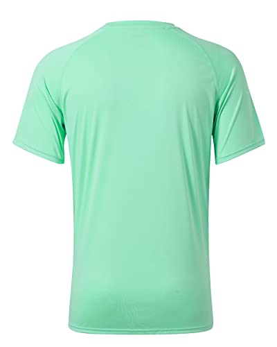 Willit Men's Upf 50+ Sun Protection Shirt Rashguard Swim Shirt Short Sleeve Spf Quick Dry Fishing Shirt Light Green L #TOP2