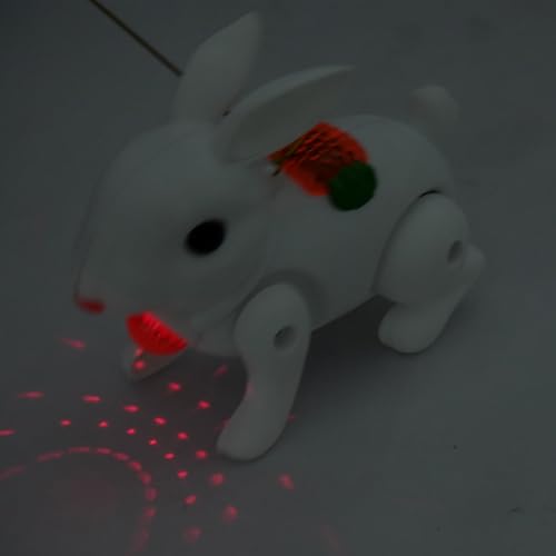 Image of Asian Interactive Cute Crawling Rabbit Toy - Musical Light-Up Toy with LED Lights, Music, and Pull-String Control for Kids Ages 3+