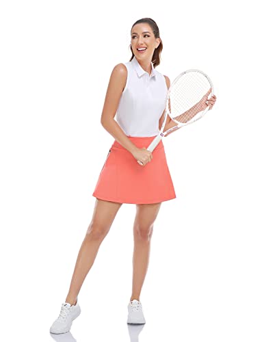 Hiverlay Tennis Skirts For Women With Shorts High Waisted With Zipper Pockets For Workout, Pink, Xs #TOP4