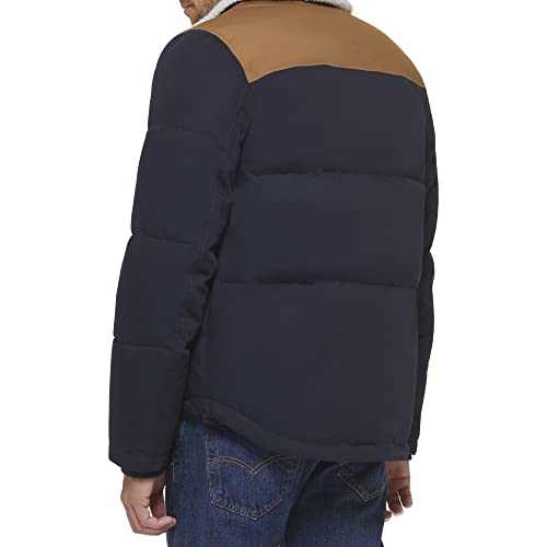 Levi's mens Quilted Mixed Media Shirttail Work Wear Puffer Jacket2