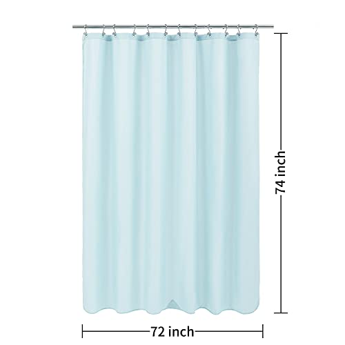 Image of ALYVIA SPRING 72x74 Long Waterproof Fabric Shower Curtain or Liner Blue | 3 Magnets, Soft Cloth & Hotel Quality, Machine Washable, Light-Weight, Long Size