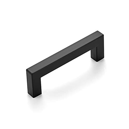 Image of Ravinte Matte Black Cabinet Handles Drawer Pulls, 3-3 /4 Inch, 1 Pack | Square Bar Grip, Smooth Drawer Pull Feel, Kitchen Cabinet Update, For Cupboards, Drawers, Dressers, Hardware Projects