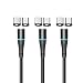 Produktbild NetDot Gen9 3-in-1 magnetisches Ladekabel, [3-Pack, 2M, schwarz] Geflochtenes magnetisches Nylon-Ladegerät mit LED-Licht, kompatibel mit Micro-USB-, Typ-C-Telefonen und Product