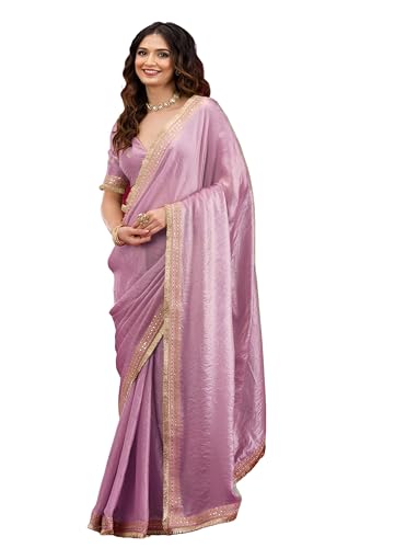 Image of Women's And Girl's Heavy Sequins Work Georgette Saree with Blouse (Wedding-Sequins-Party-Saree)