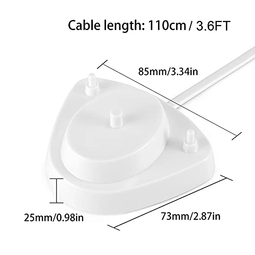 Electric Toothbrush Charger For Philips Sonicare Replacement Charger With Toothbrush Heads Holder For Hx3000 / Hx6000 / Hx8000 / Hx9000 Series Portable Ip67 Waterproof Power Cable 3.6Ft #TOP6
