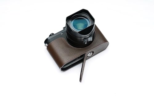 Demi-étui Leica Q3 en cuir fait main pour la photo de rue et le voyage