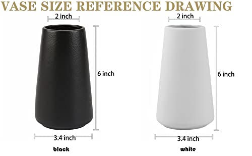 Simple Vase For Flowers Plants, Matte Vases For Modern Table Shelf Home Decor Wedding Boho Decor, 6" H Frosted Elegant Ceramic Vase For Pampas Grass Fluffy Stem Bouquet Lavender Flowers (White, 1) #TOP7
