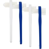 Healvian Cepillo de limpieza de prótesis, 4 unidades, doble cabeza, portátil, 360 grados, cepillo de dientes de doble cara, para cepillos de dientes limpios orales para adultos