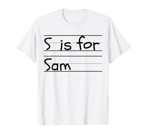 S personalizable para estudiantes de jardín de infantes con nombre Sam Camiseta
