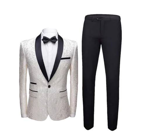 Coat Pants 2 Piece Suit Set Groom Wedding Dress Party Slim Fit Lapel Blazer Jacket Men's Trousers