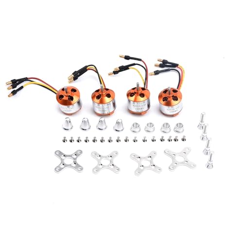 Image of A2212 1000KV BLDC Motors for Drones Pack of 4, Ideal for Q450 Quadcopters, Efficient Brushless Motors for Beginners and Pros