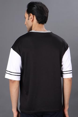 Image of Amazon Brand - INKAST Unisex Oversized T-Shirt | Sportwear | Contrast Sleeves | Drop Shoulder Baggy Fit | Graphic Print | Activewear for Gym,Training & Street Style
