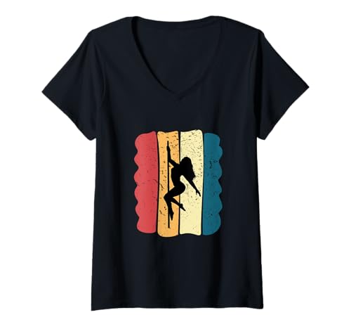 Mujer Pole Dance Hombre Humor Idea Regalo Vintage Camiseta Cuello V