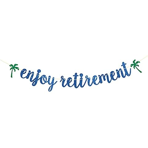 Dill-Dall Enjoy Retirement Banner, Retirement/Farewell Party Decorations, Retired AF Sign, Retirement Decor for Men or Women (Royal Blue) Cover
