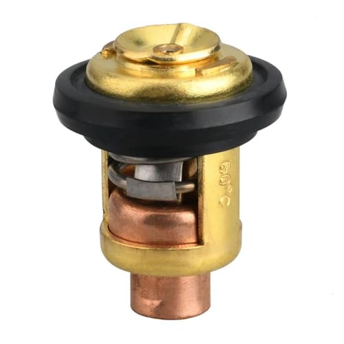 JGHFReW Thermostat 60 Grad kompatibel mit 4 Taktboot Motormotor Modellen F5 F15 Anpassungen Teilnummern 66M-12411 66m-12411-00 6m-12411-01 Motorkühlsystemzubehör