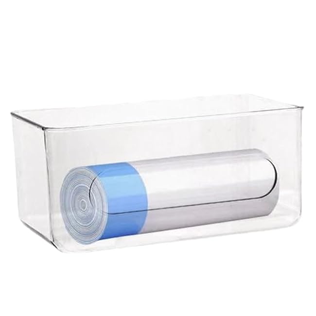 Trash Bag Dispenser, Wall Mount Clear Plastic Trash Bag Holder Dispenser for Kitchen Bathroom Supplies