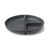 無印良品 レンジで使える ヤシの端材を使った 仕切り付きプレート 2枚組 黒 76014188