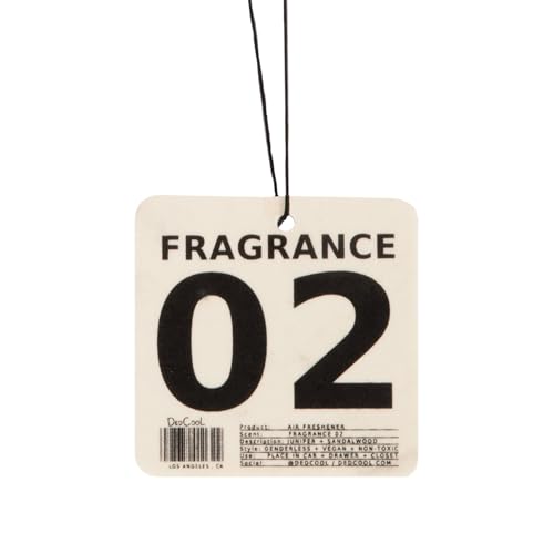 DedCool Air Freshener | Fragrance 02 | Hanging Odor Eliminator for Cars, Closets & Drawers | Juniper, Green Floral, Sheer Woods, Patchouli & Sandalwood | Long-Lasting, Non-Toxic