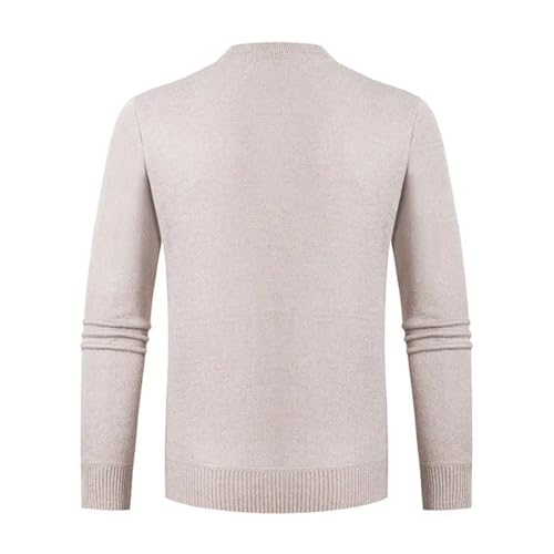 Men's Solid Color Casual Soft and Comfortable Round Neck Printed Slim Fit Long Sleeve Sweater2