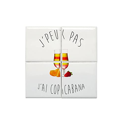 Carreaux céramique 20 x 20 lot de 4 déco murale humour cuisine