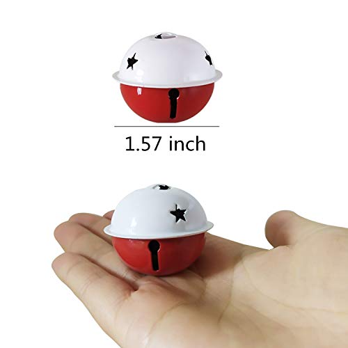 image for Aflyu 25 Pieces Jingle Bells Christmas Bells Craft Bells 1.58 Inch wit